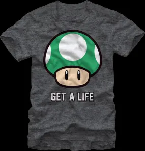 1-Up Mushroom Get A Life Super Mario Bros. T-Shirt