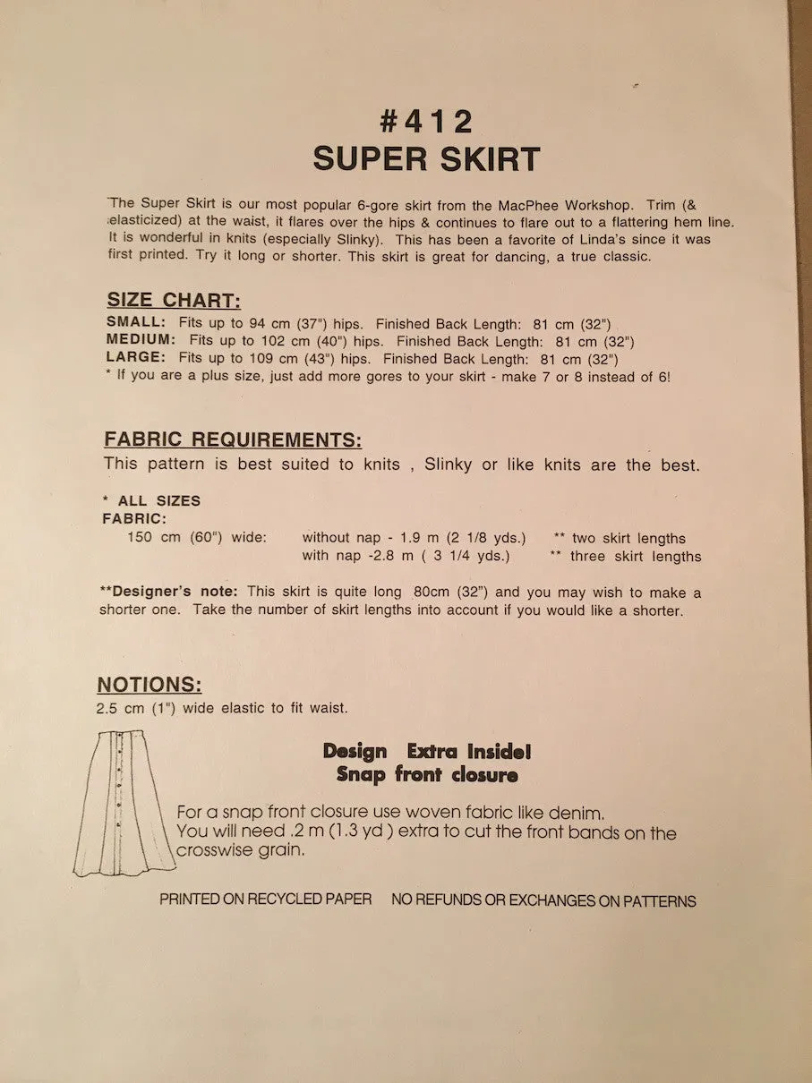 #412 SUPER SKIRT