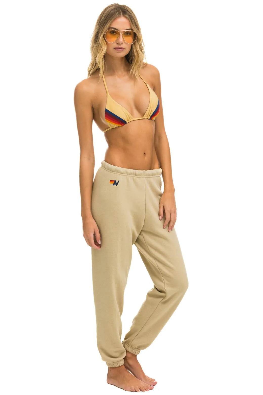 5 STRIPE SWEATPANTS - SAND // USA