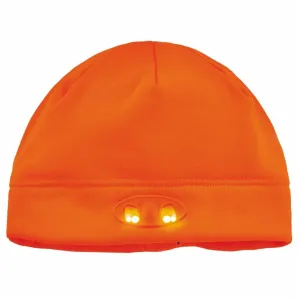 6804 Orange Skull Cap Beanie Hat with LED Lights