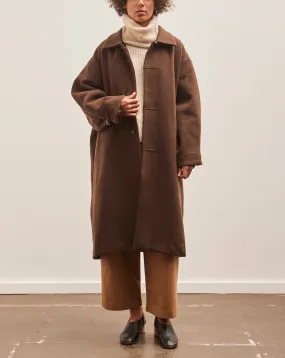 7115 Cuffed Wool Coat, Deep Walnut