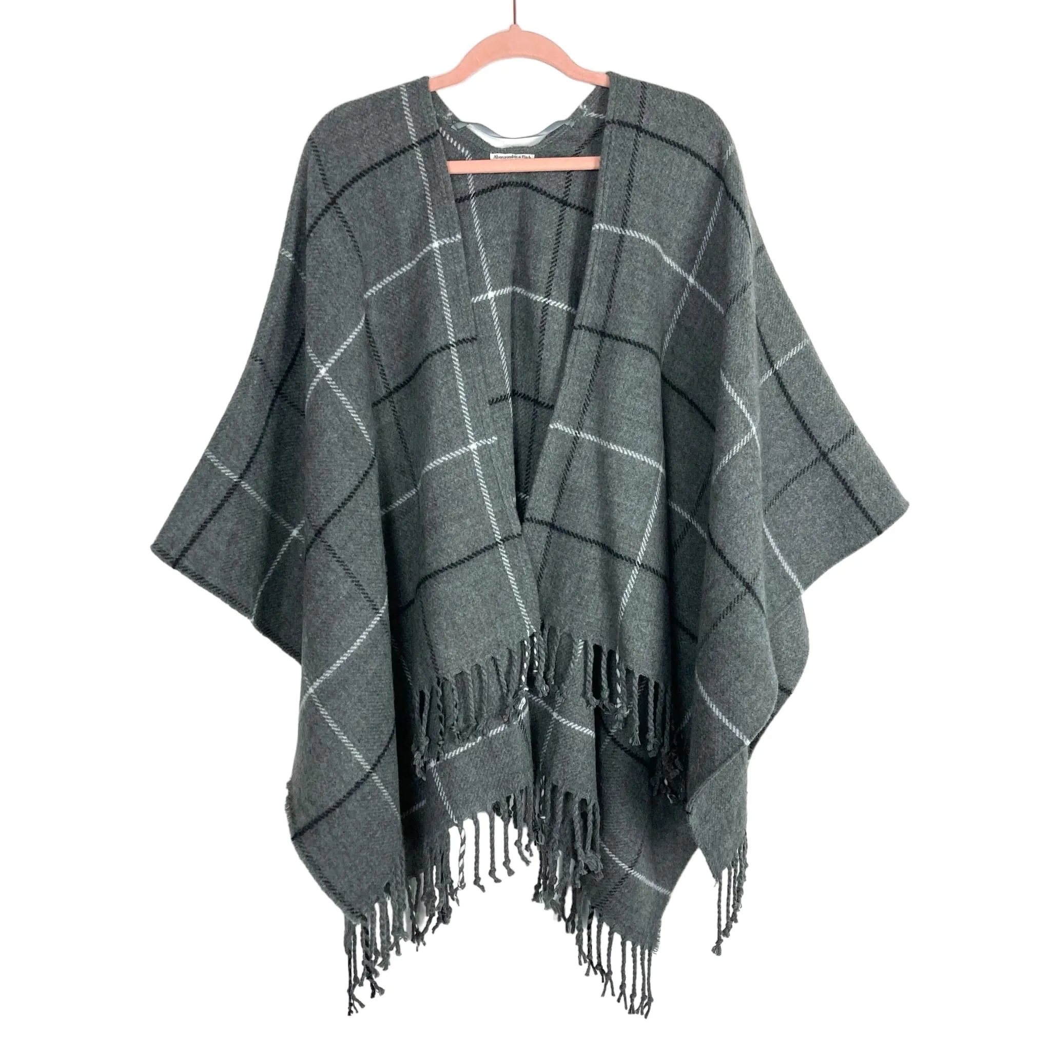 Abercrombie & Fitch Fringe Trim Blanket Cape