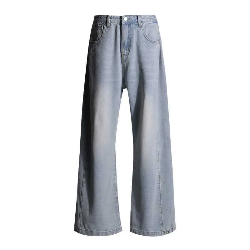 Amozae backpack inspo Visual Manual Casual Versatile Korean Style Loose Design Wide Leg Pants Regular Lengthened Jeans