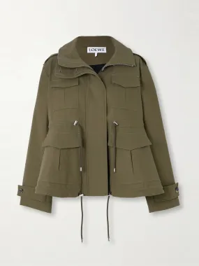 Appliquéd cotton-twill parka