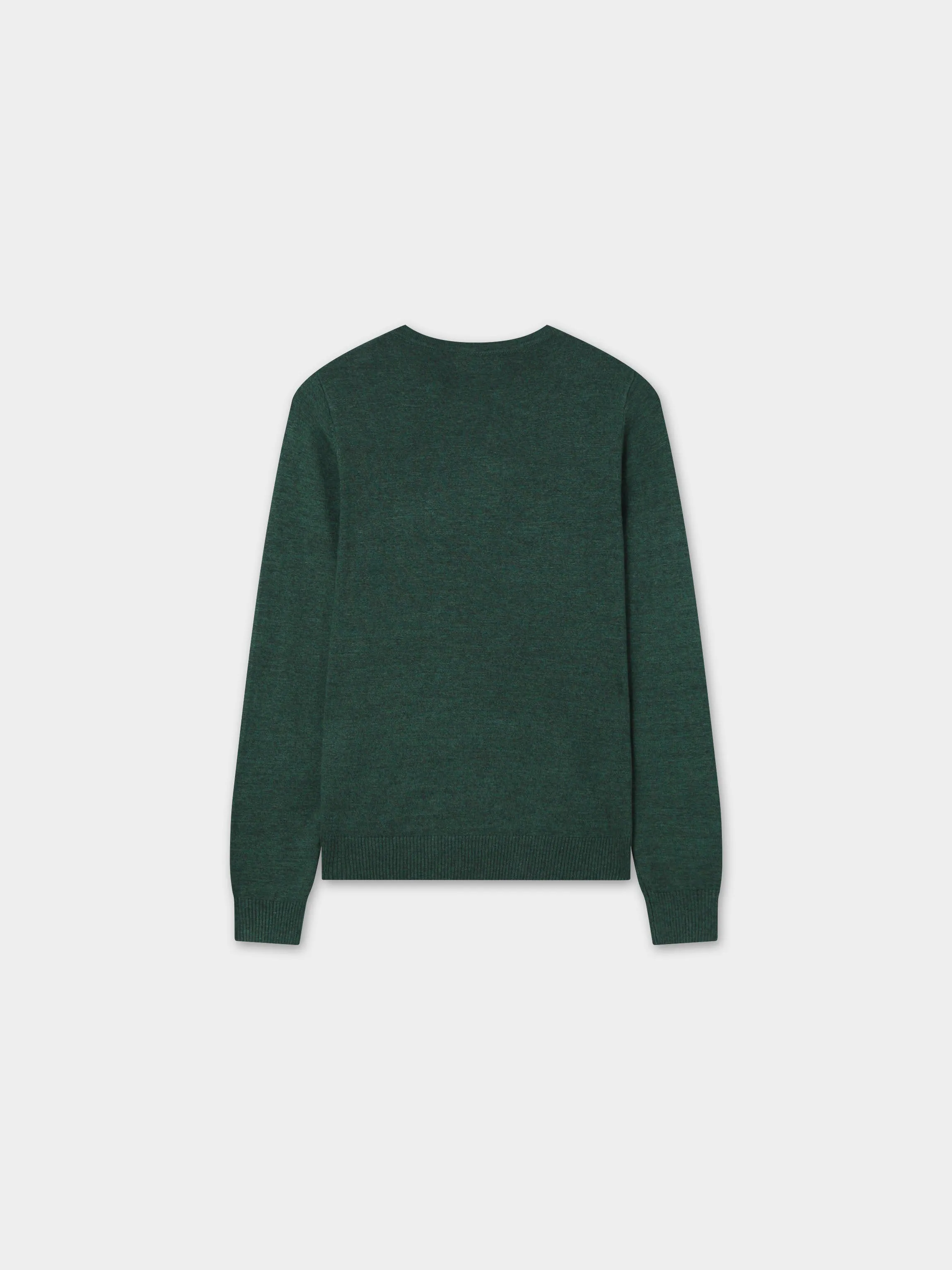 Basic Crew Sweater LS-Heathered Green