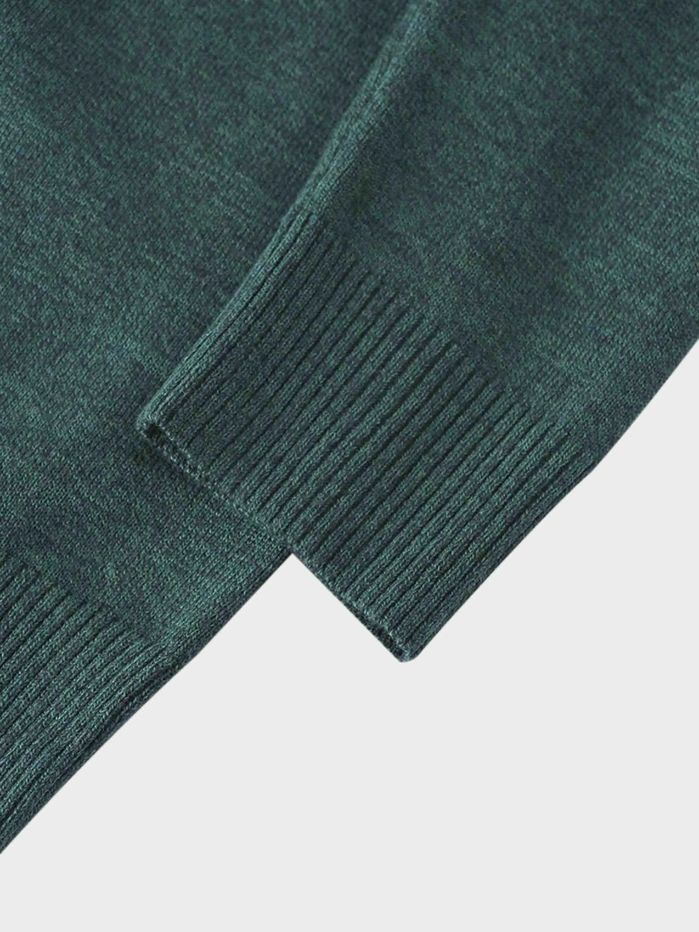 Basic Crew Sweater LS-Heathered Green