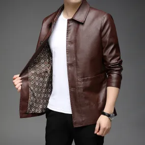 Batik Inner Faux Leather Jacket