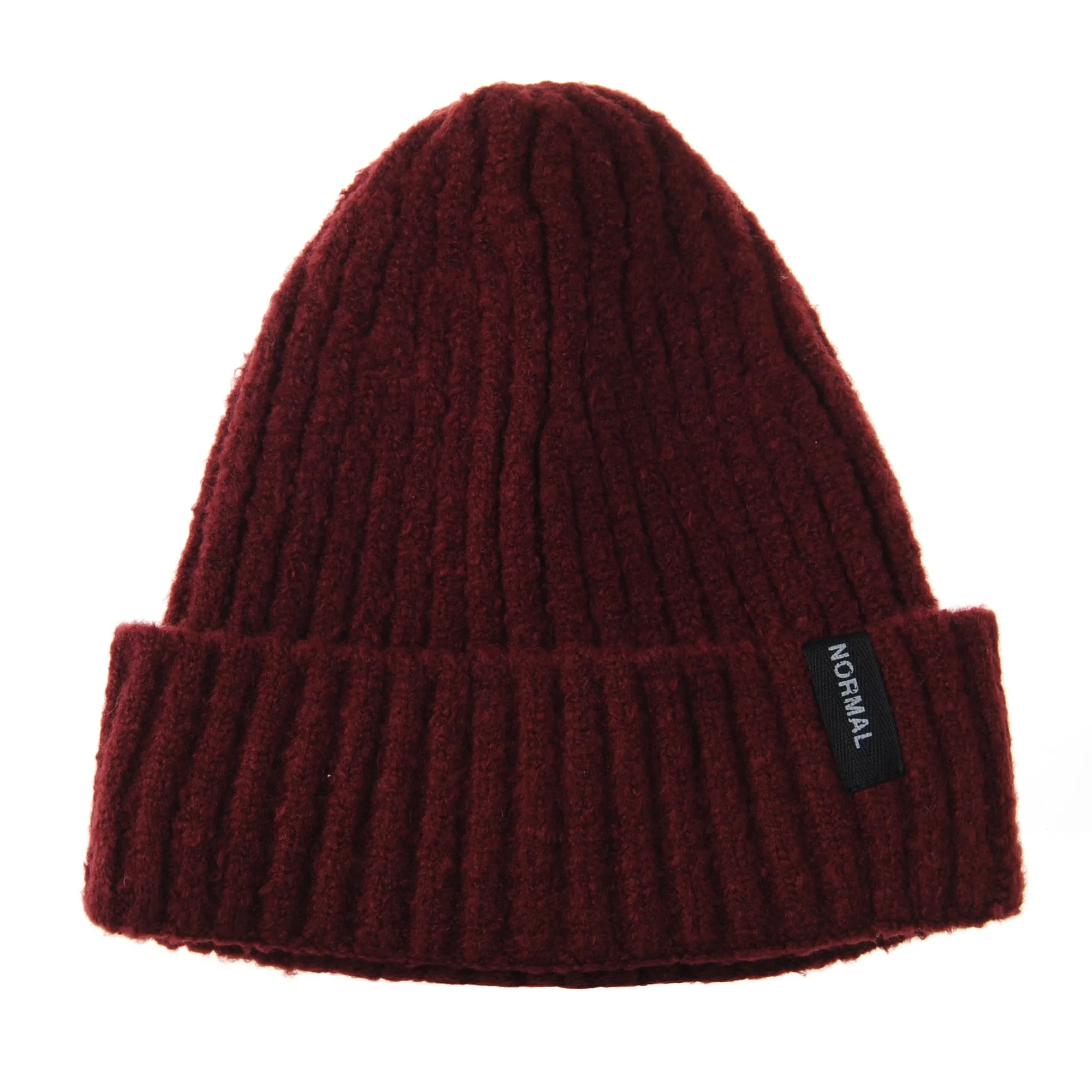 Beanie Hat Ribbed Slouchy Soft Fabric Normal Patch CR5831