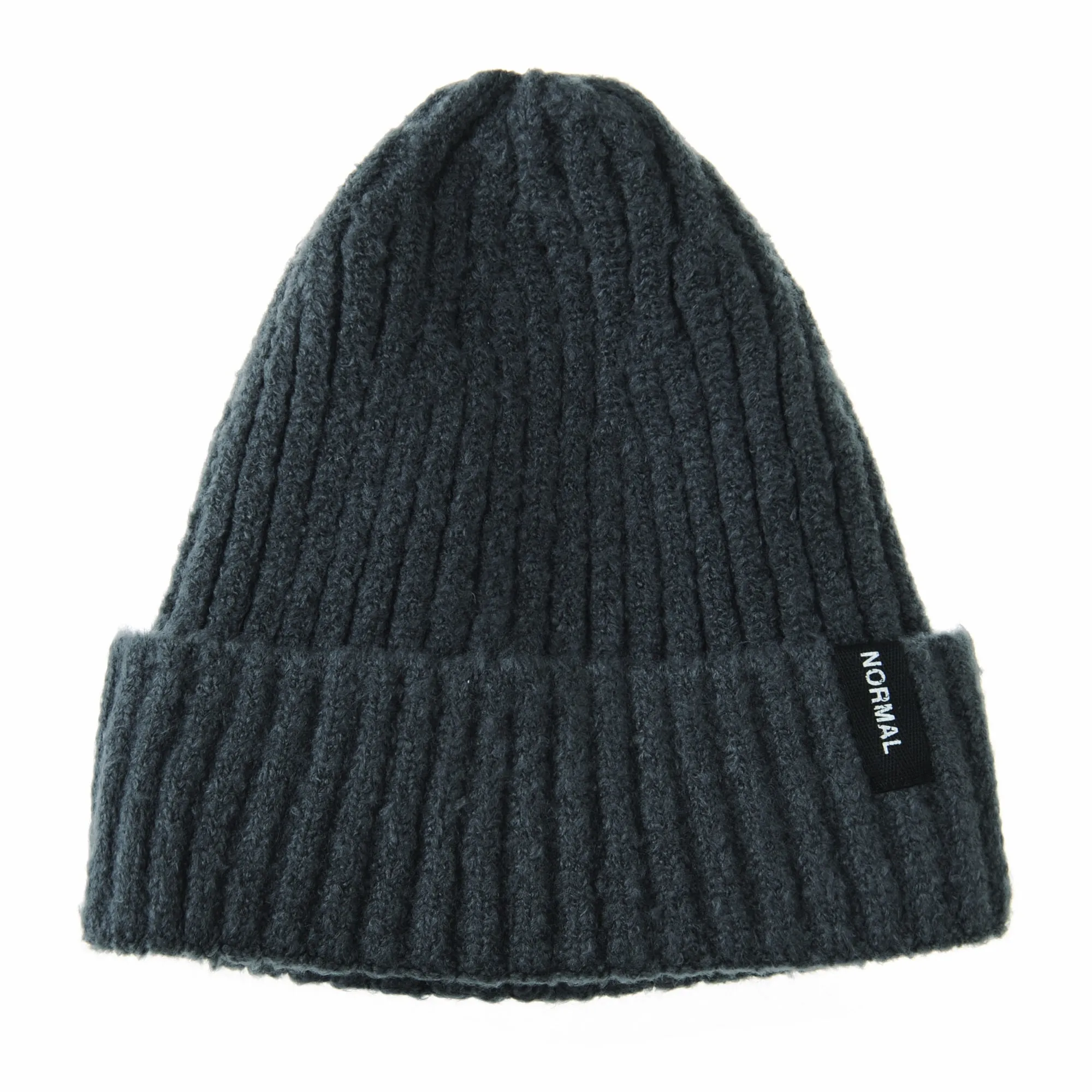 Beanie Hat Ribbed Slouchy Soft Fabric Normal Patch CR5831