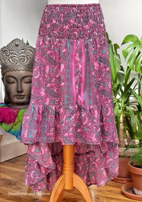 BEAUTIFUL PINK PORTOBELLO ROAD BOHEMIAN SKIRT