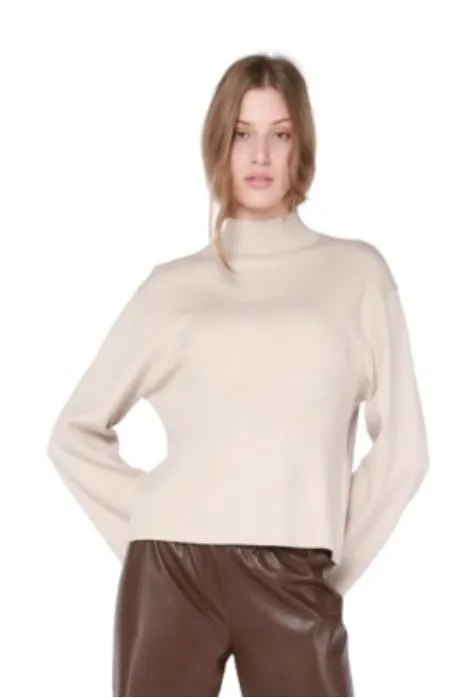 Beige Mock Neck