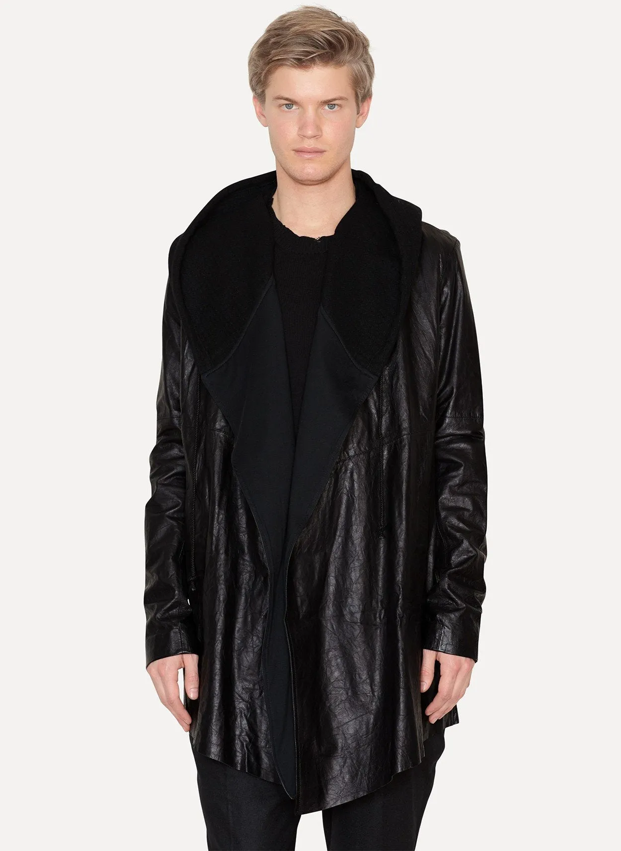 Black Lambskin Cardigan Jacket