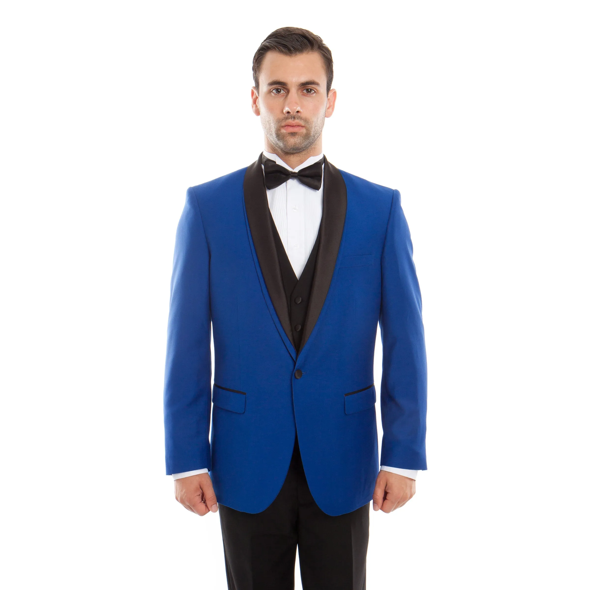 Blue Shawl Collar Tuxedo Solid - Slim Fit