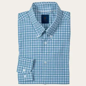 Blue Slim Fit Summer Plaid Button Down Shirt