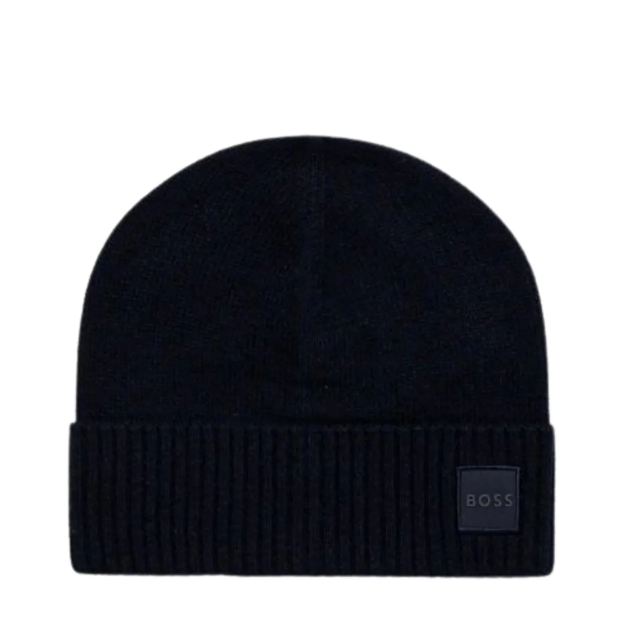 BOSS Logo Patch Akaio Navy Fine Knit Beanie