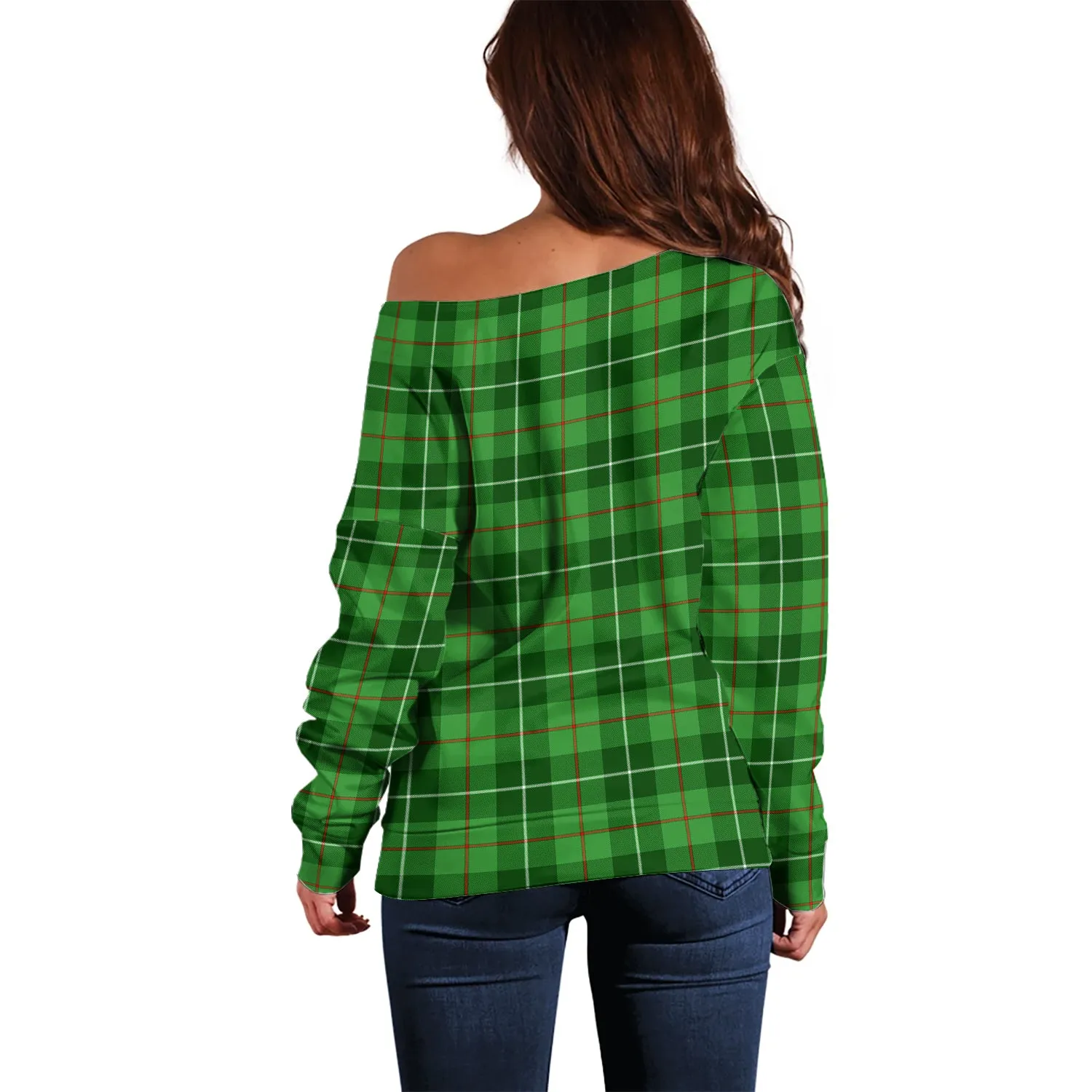 Boyle Tartan Off Shoulder Women Sweater