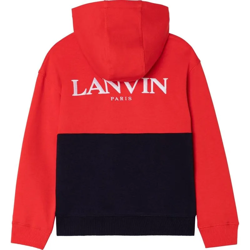 Boys Red / Black Zip Up Hoodie