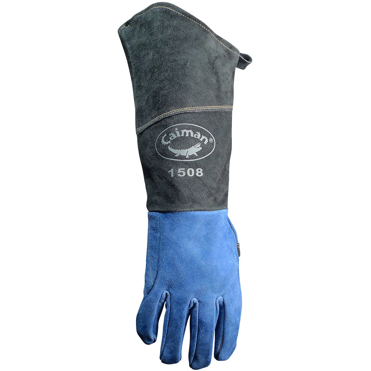 Caiman 1508 18" Premium Split Cowhide MIG/Stick Welder's Glove with Fleece Lining w/ Scalloped Cuff Safety Glove (6 Pairs)