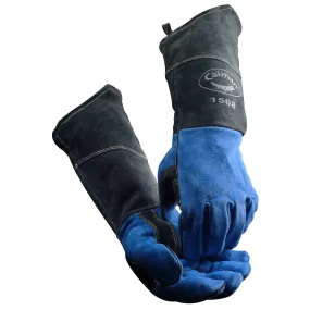 Caiman 1508 18" Premium Split Cowhide MIG/Stick Welder's Glove with Fleece Lining w/ Scalloped Cuff Safety Glove (6 Pairs)