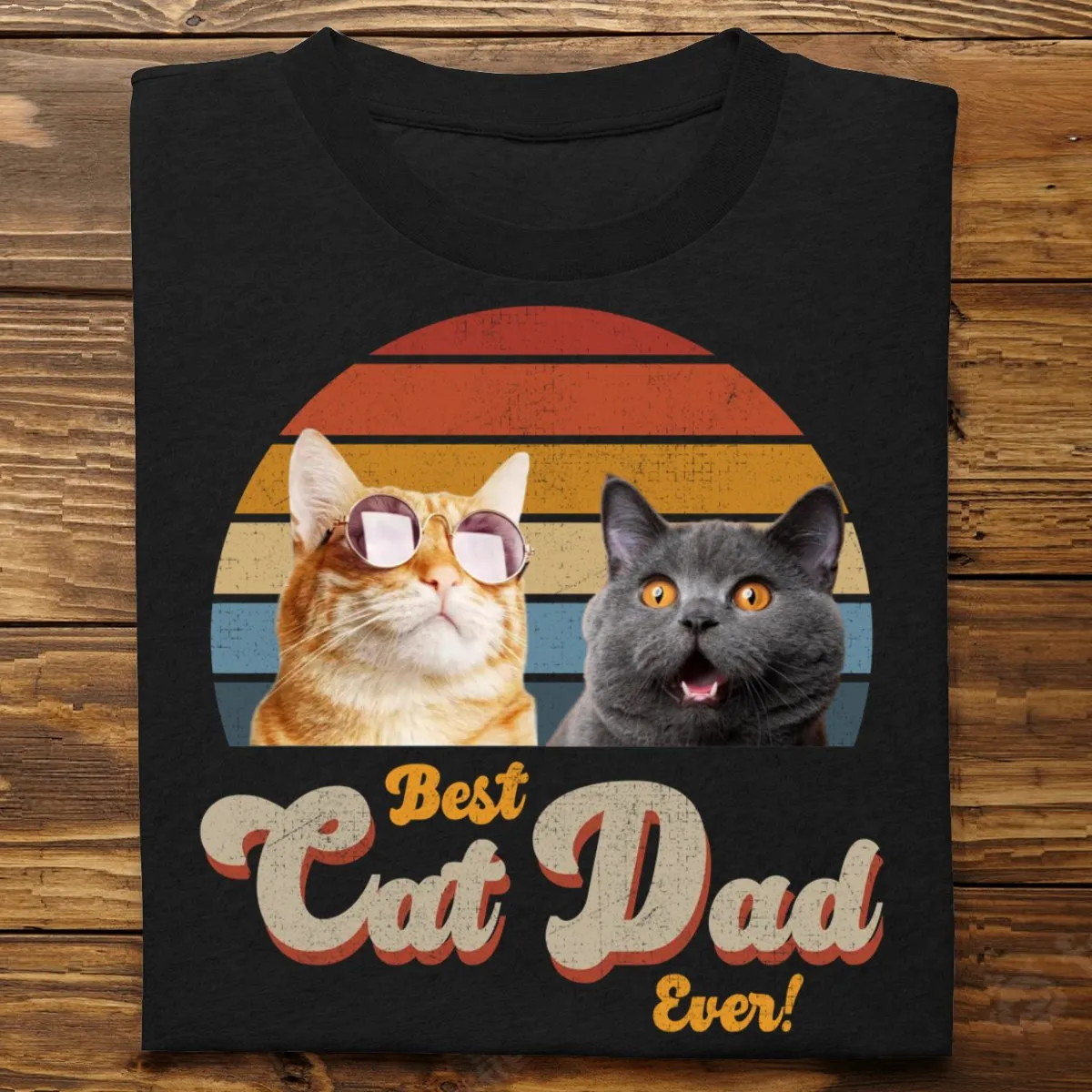 Cat Lover - Best Cat Dad Ever  - Personalized T-shirt (LL)