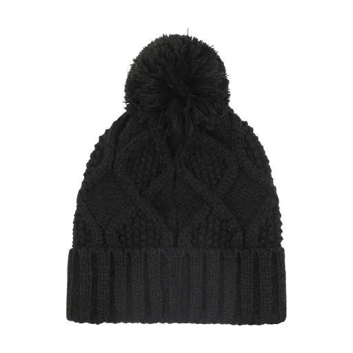 Champion Women's Diamond Cable Cuff Pom Beanie