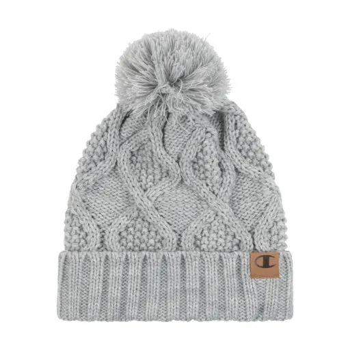 Champion Women's Diamond Cable Cuff Pom Beanie