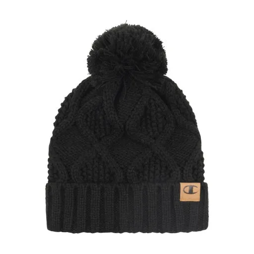 Champion Women's Diamond Cable Cuff Pom Beanie