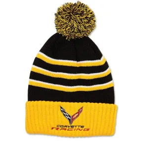 Corvette Racing Beanie with Pom - Yellow