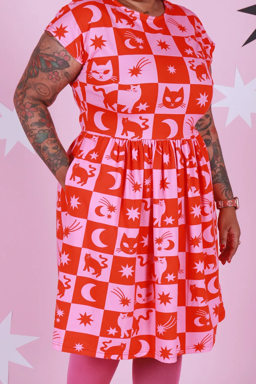 Cosmic Cats Edie Tee Dress