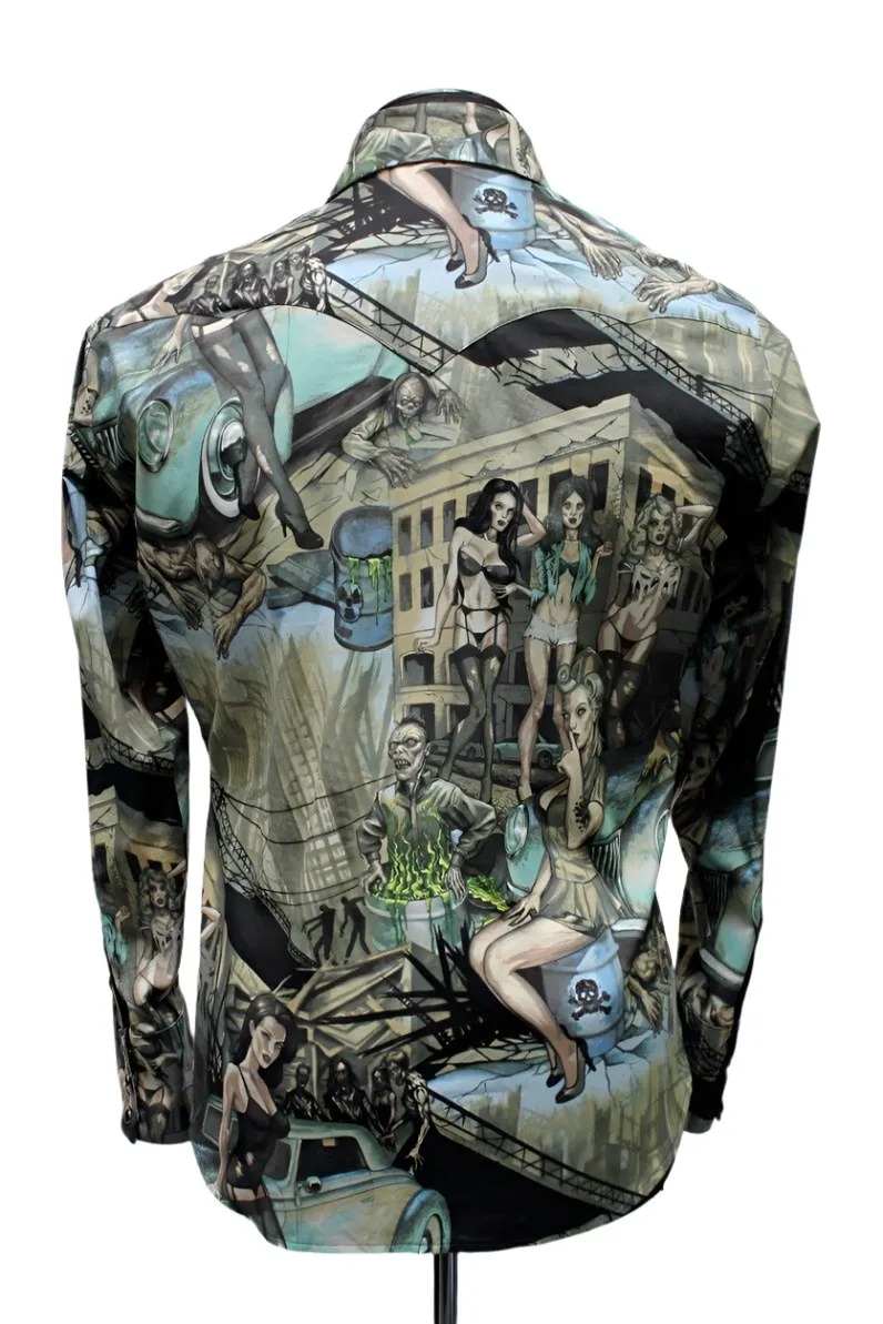 COWBOY SHIRT - HOT ZOMBIE GIRLS PRINT