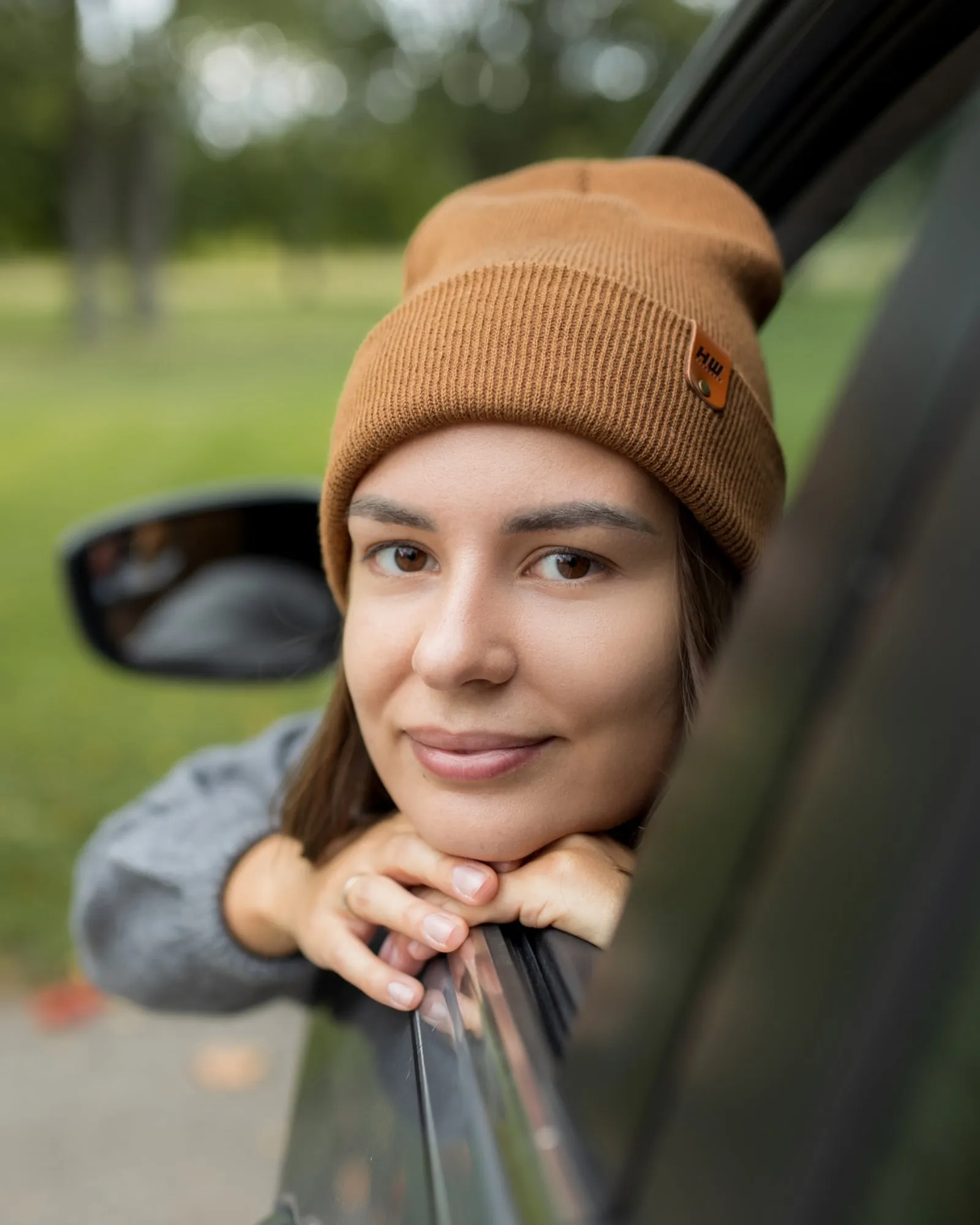 CTD100 HAAKWEAR Knit Cuffed Beanie / Hat - Camel Brown, Made in USA