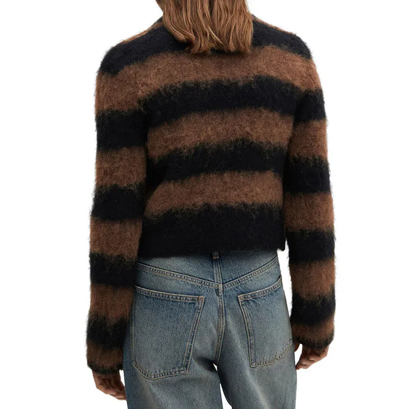 Custom Mohair Striped Knitted Sweater | OEM/ODM Knit Sweater Manufacturer