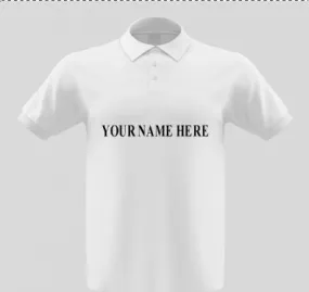 Customized White Polo Shirt with Name