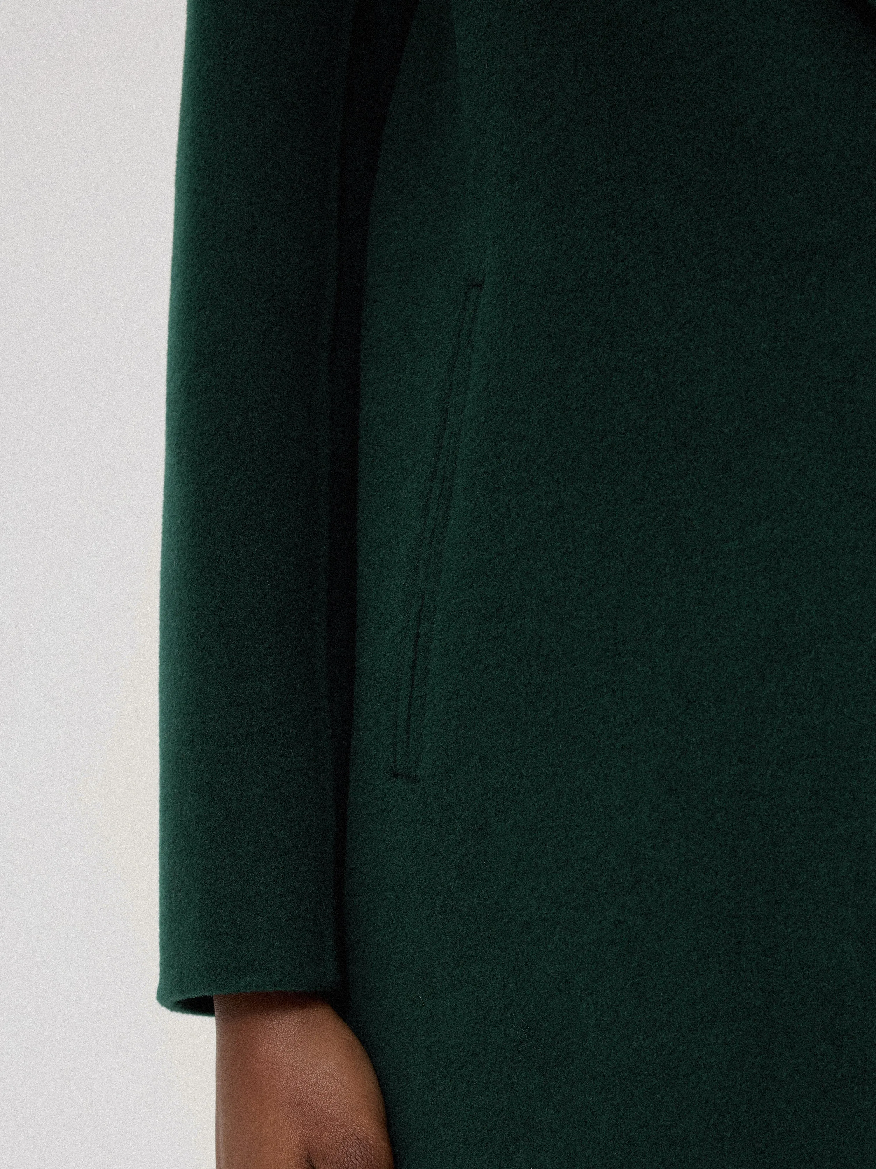 Double Faced Tailored Coat | Green