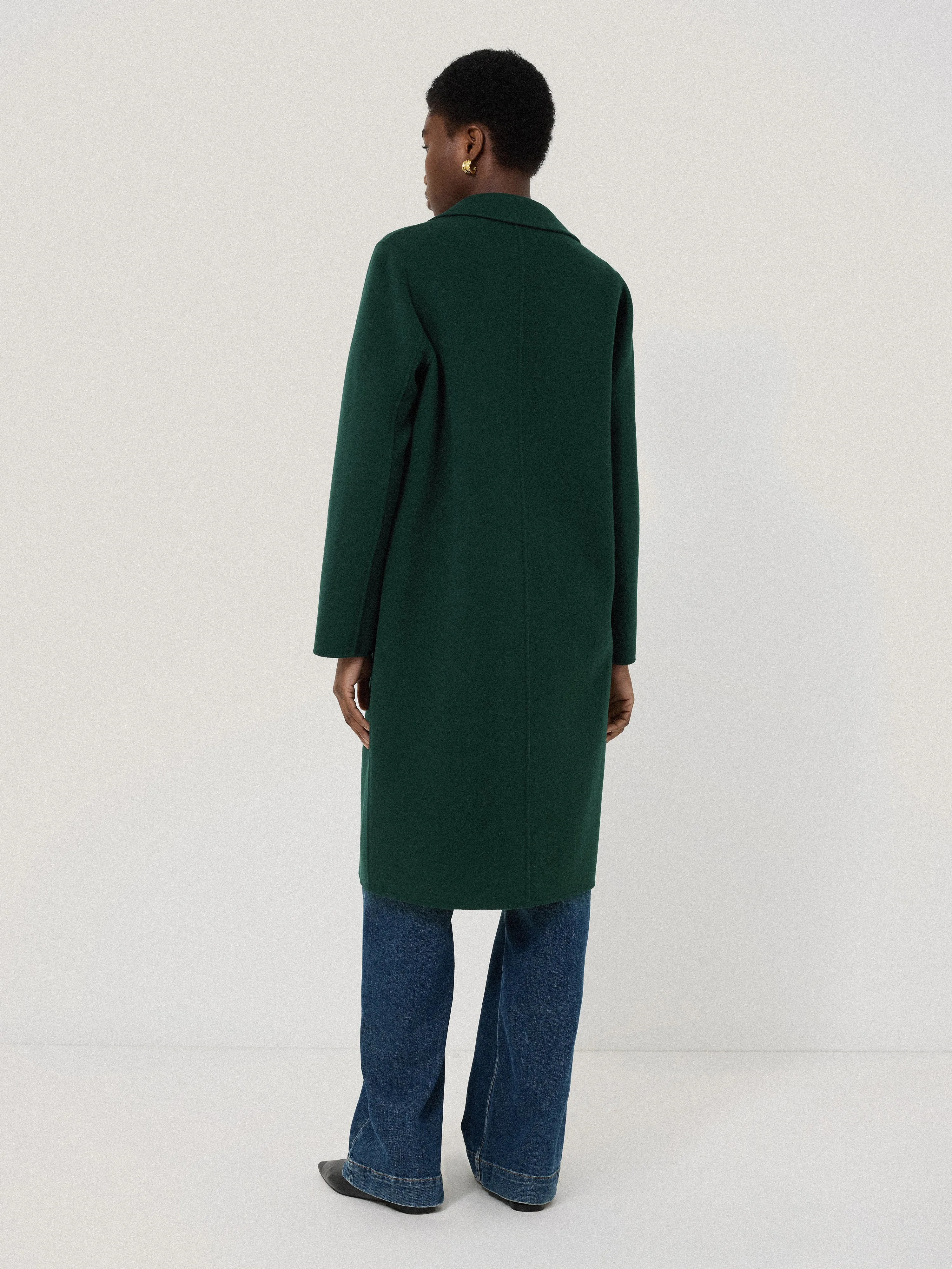 Double Faced Tailored Coat | Green