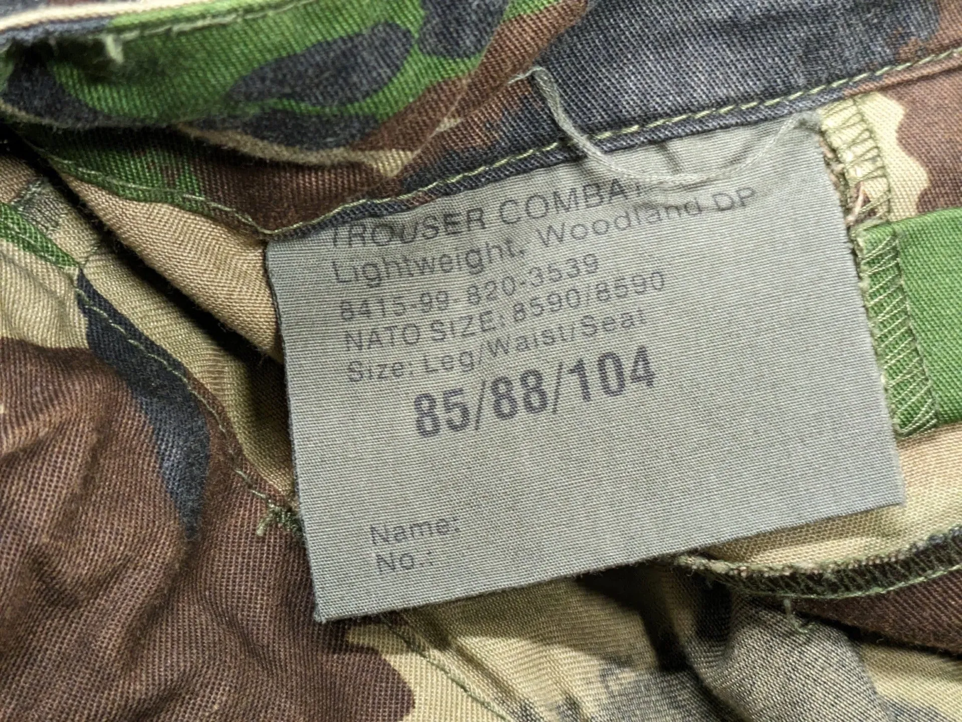 DPM Lightweight Woodland Combat Trousers