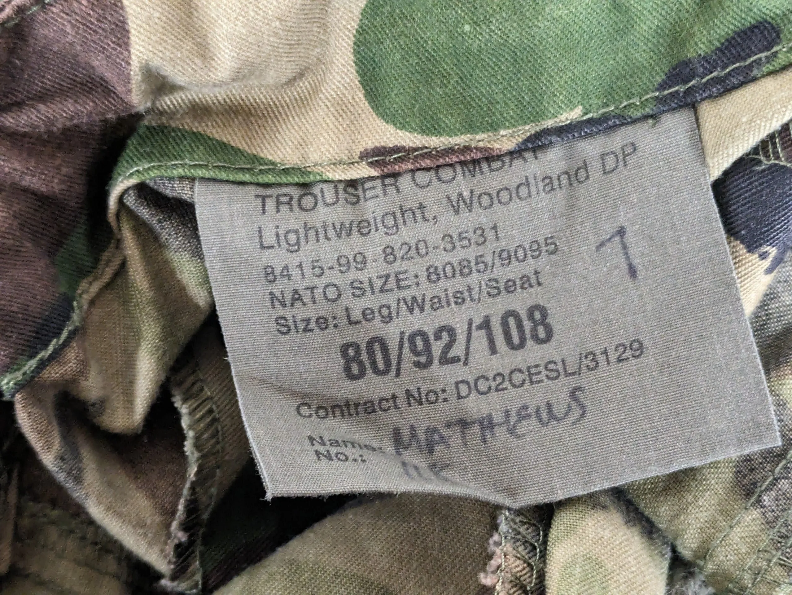 DPM Lightweight Woodland Combat Trousers