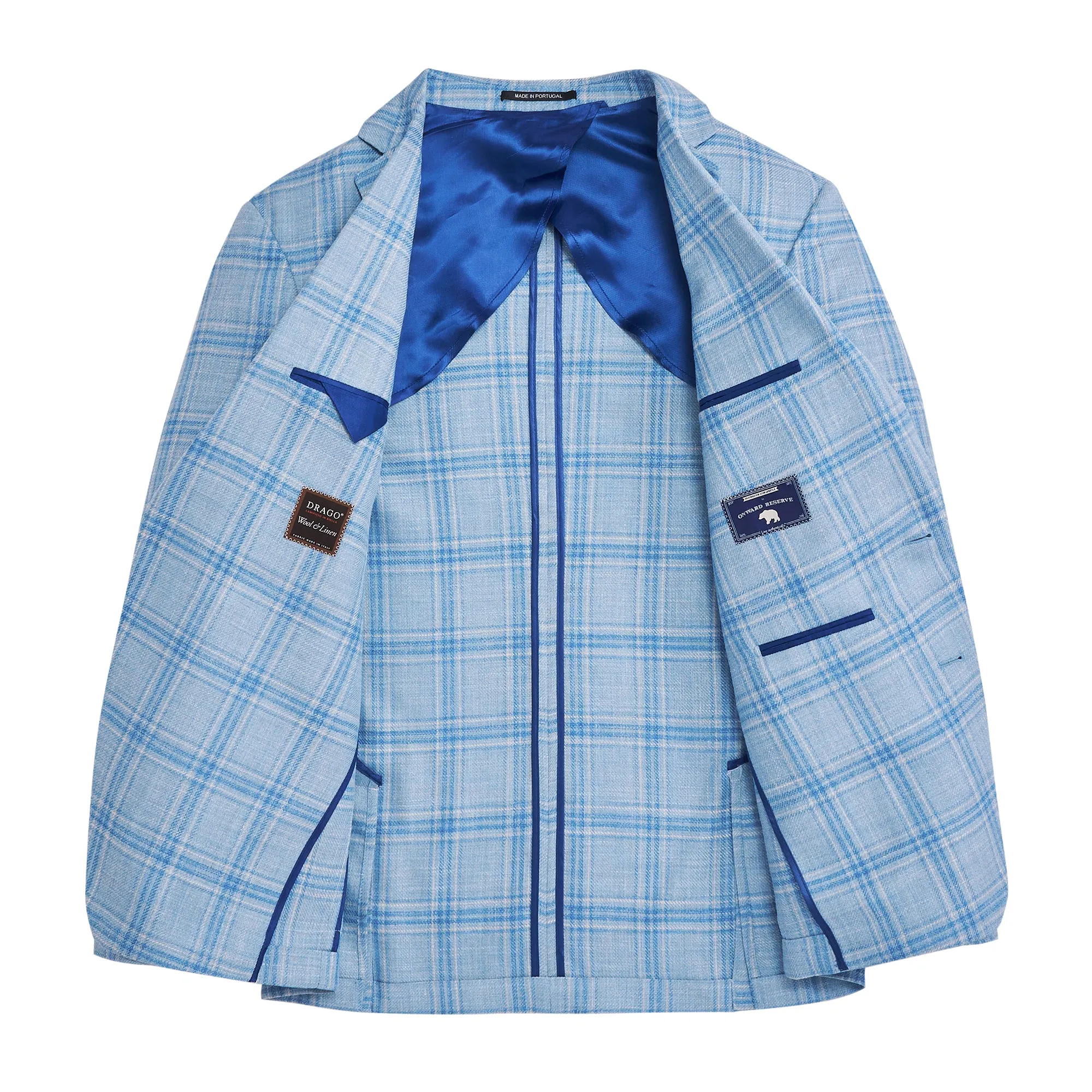 Drago Delicate Blue Plaid Sport Coat