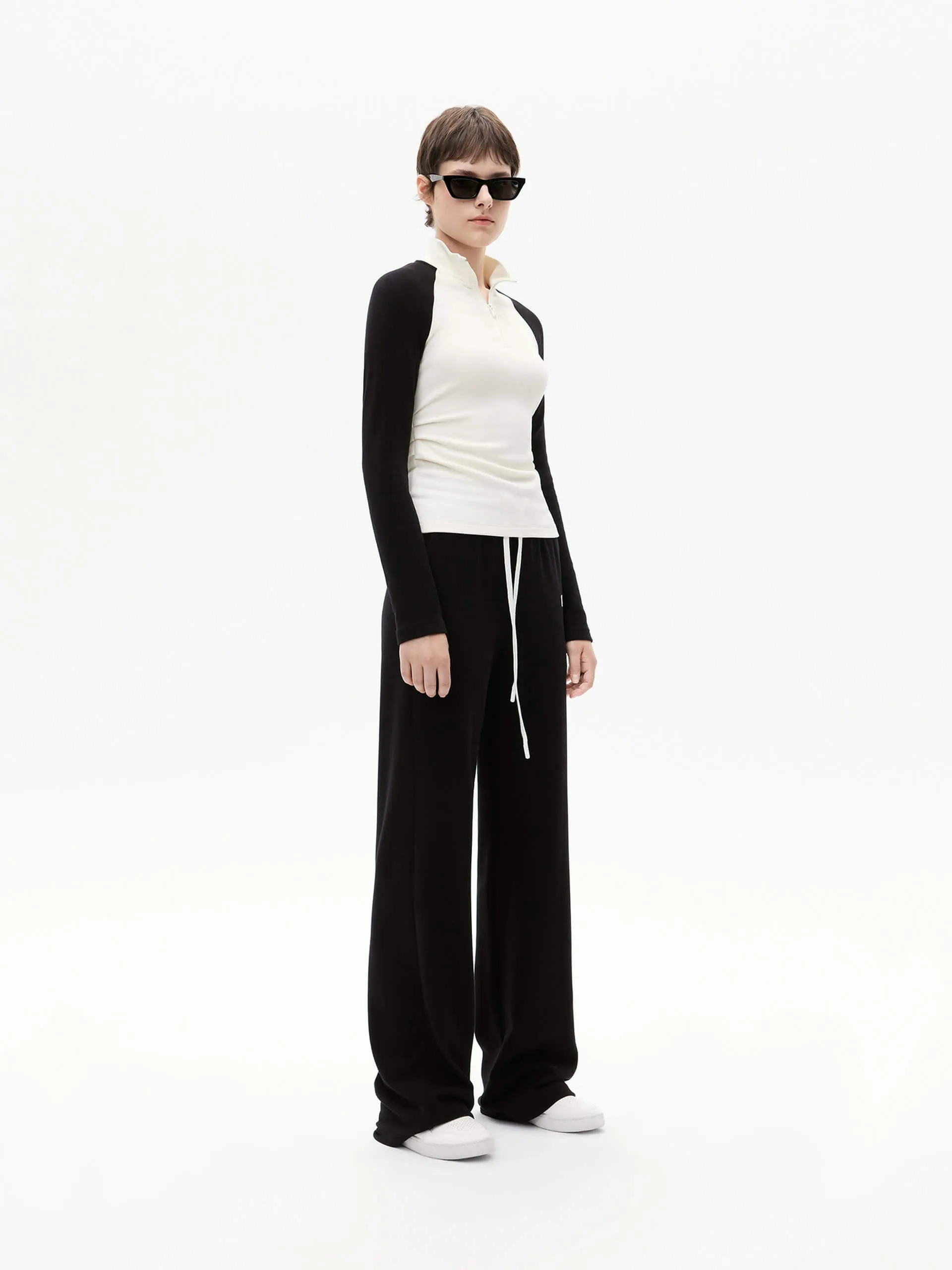 Drawstring Straight Leg Trousers