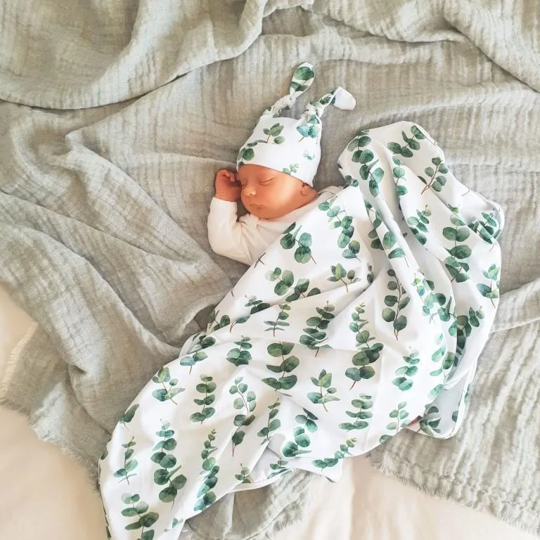 Eucalyptus Beanie Swaddle Set