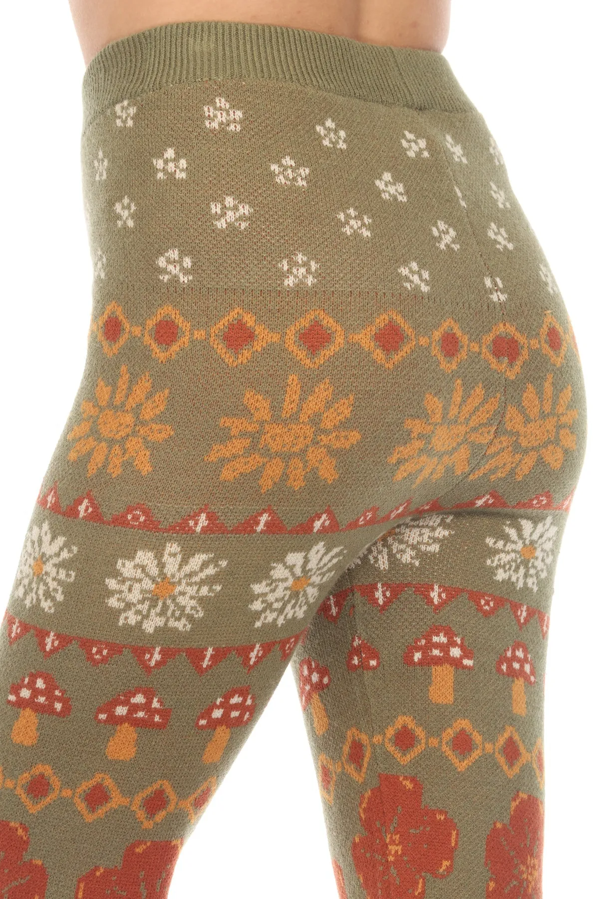 Fair Isle Mushroom Sweater Leggings