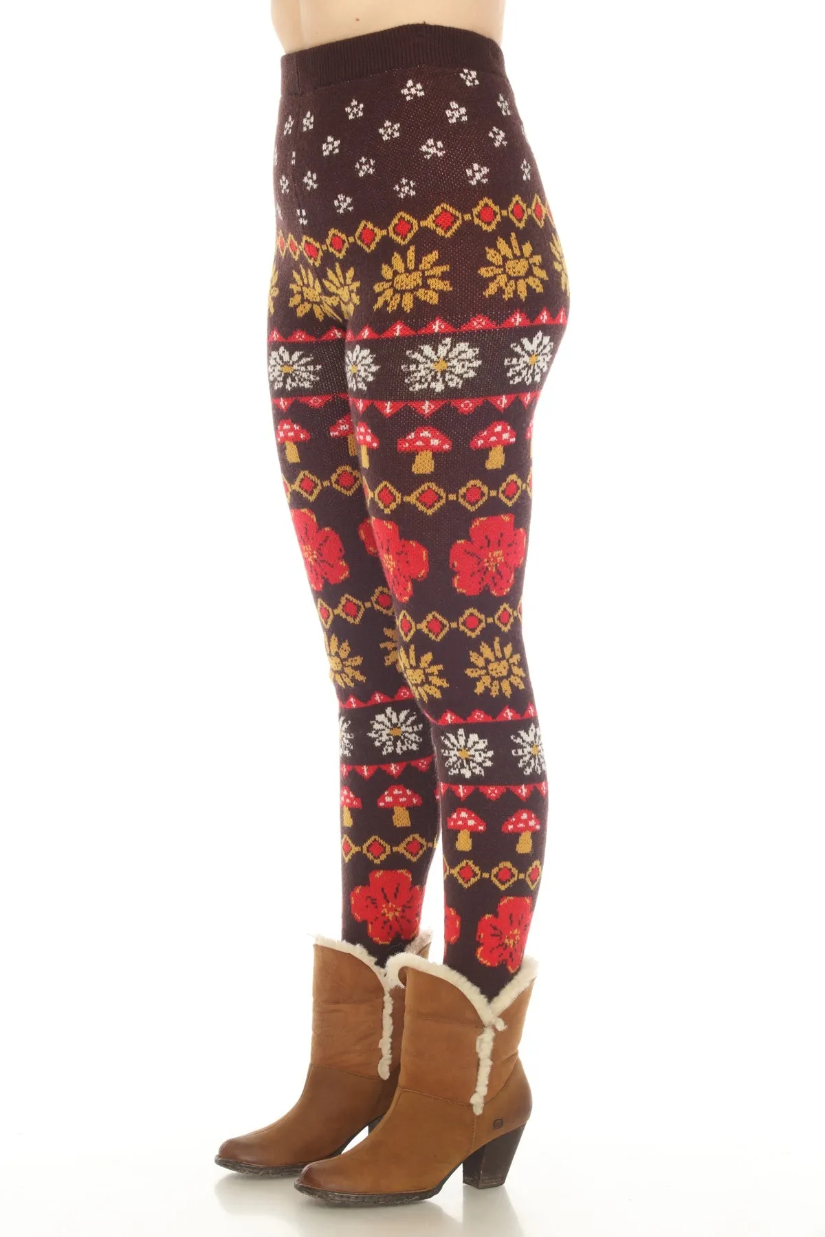 Fair Isle Mushroom Sweater Leggings