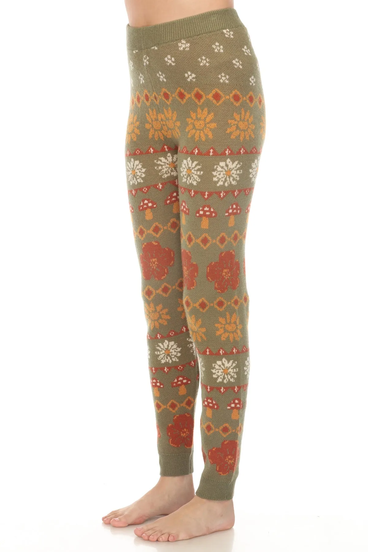 Fair Isle Mushroom Sweater Leggings