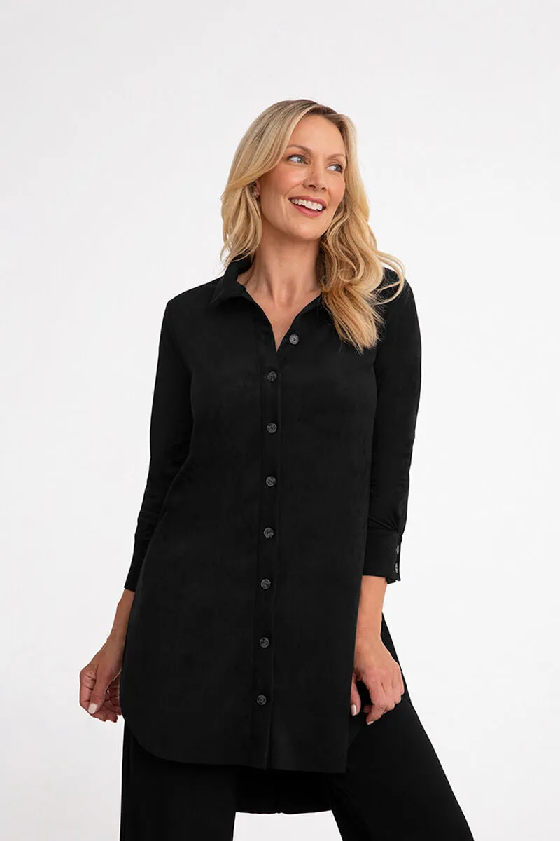 Faux Suede Shirt | Black