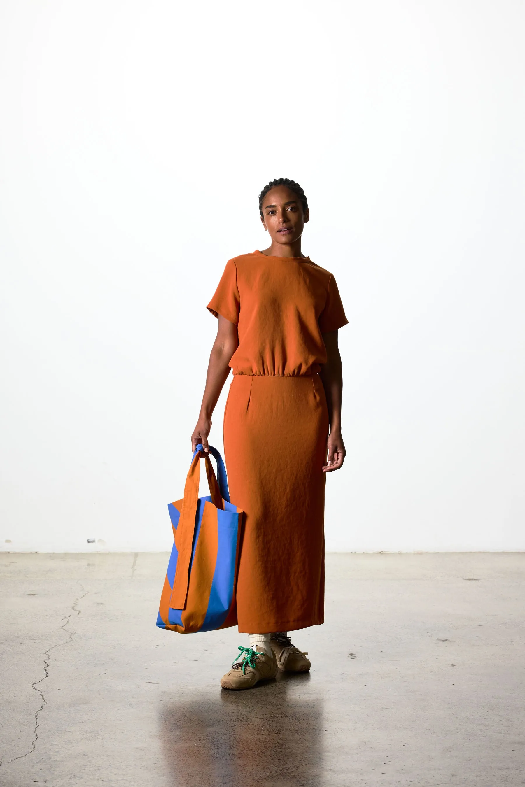 File Dress Burnt Orange