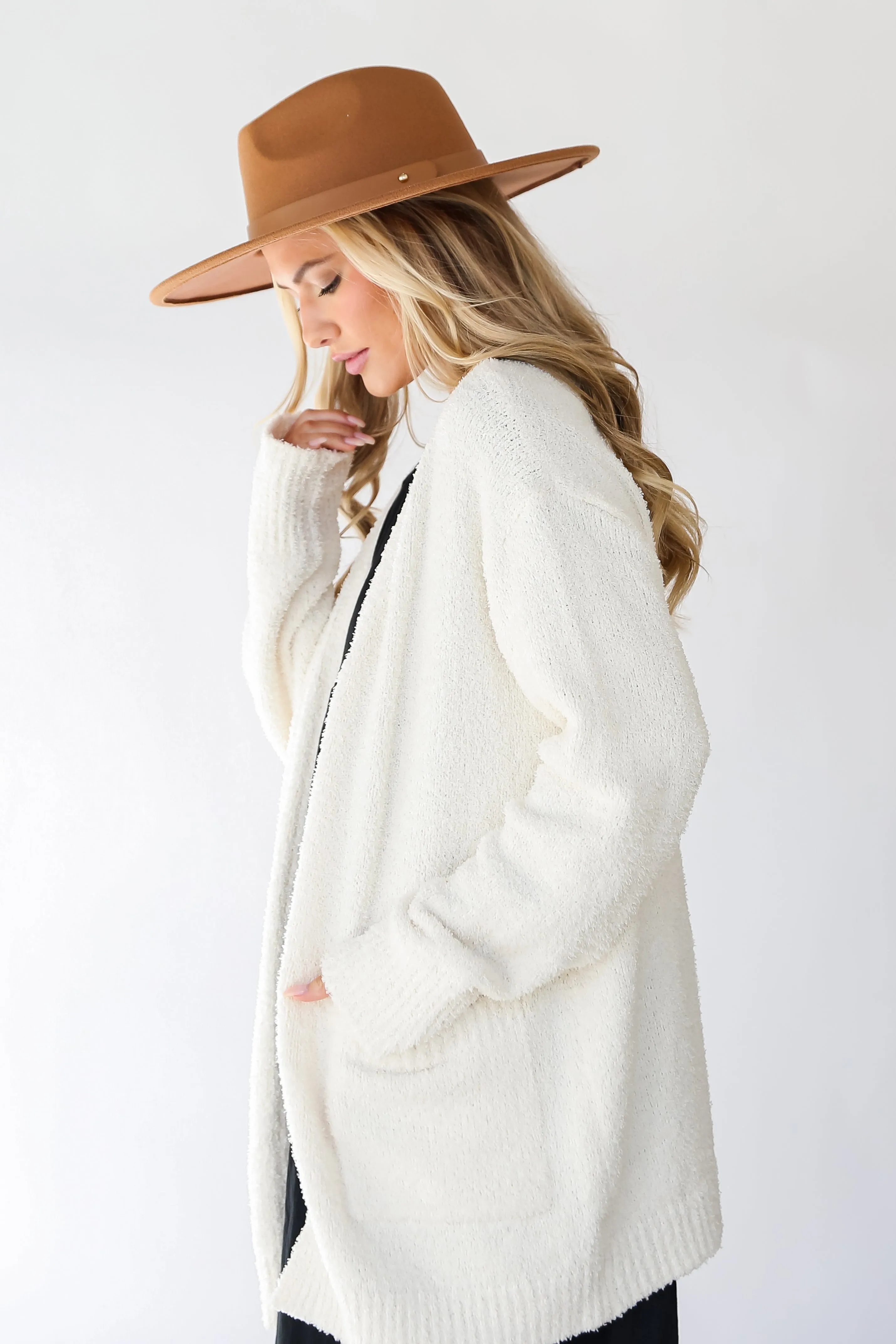 FINAL SALE - Fabulous Allure Ivory Fuzzy Knit Cardigan