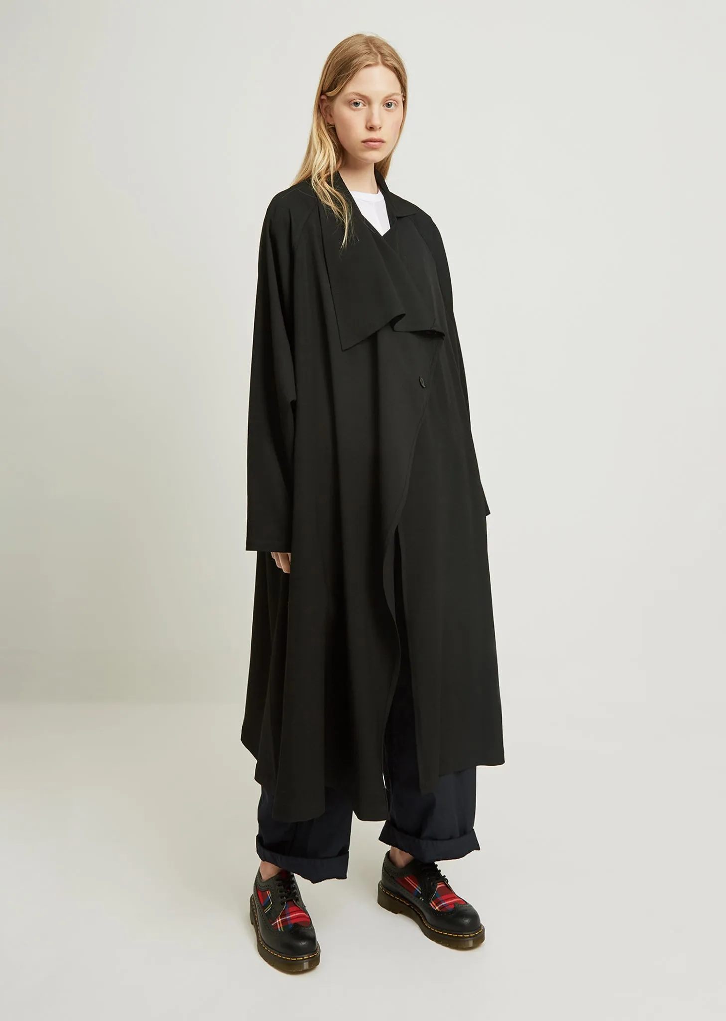 Gabardine Draped Coat