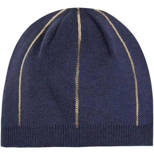 Girls Navy Sequinned Hat