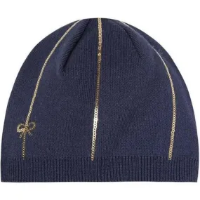 Girls Navy Sequinned Hat