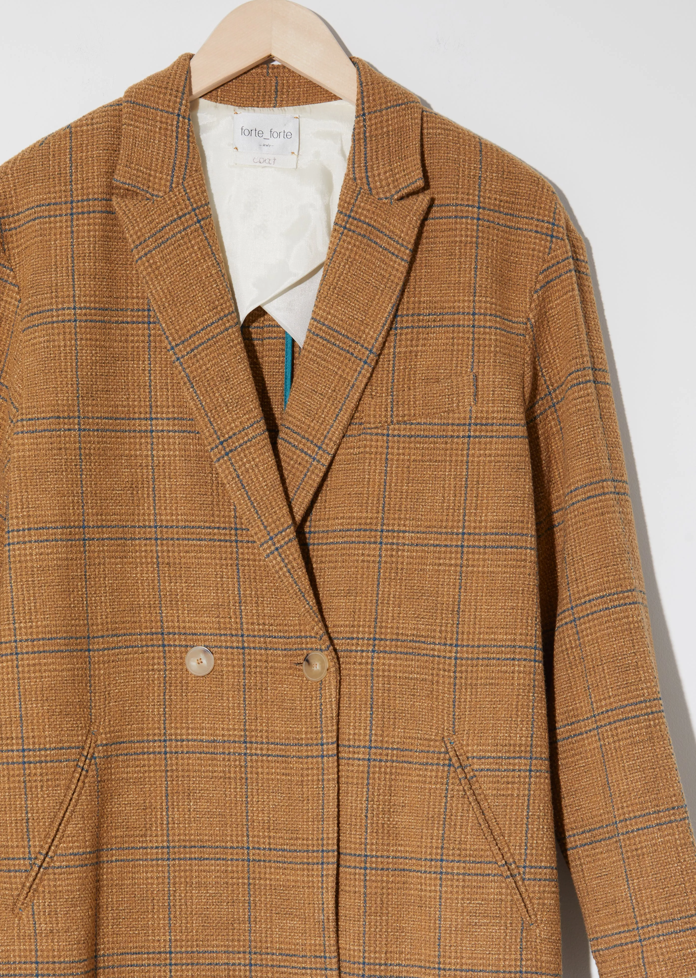 Glen Check Wool Blend Coat